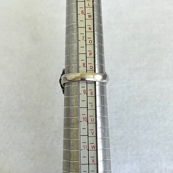 Sterling Silver 925 Oval Bezel Set Green Chalcedony Quartz Leaf Ring Sz 8.5 - Picture 9 of 16